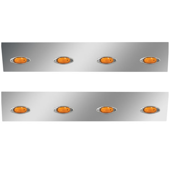 25.75 Inch 430 S.S. Angle-Under Cab Panels W/ 8 Mini Amber/Amber LEDs For International 9900i/ix