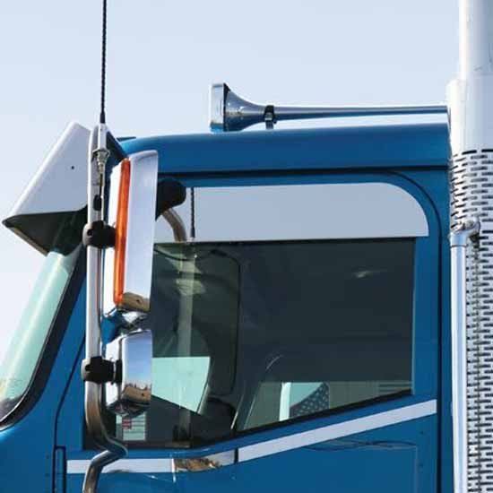 6 Inch Polished Stainless Steel Top-Of-Door Trim For International HX520 - Pair