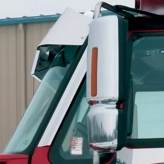 Stainless Steel Window Air Deflectors For International ProStar, LoneStar, DuraStar, WorkStar, TranStar - Pair