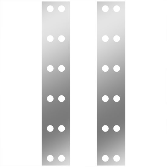 15 Inch Stainless Steel Rear Air Cleaner Panels W/ 24 - 3/4 Inch Light Holes For Peterbilt