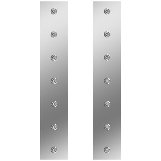 24.5 Inch S.S. Front Air Cleaner Light Panels W/ 14 Bullseye Amber/Clear LEDs For Peterbilt W/ 15 Inch Breather