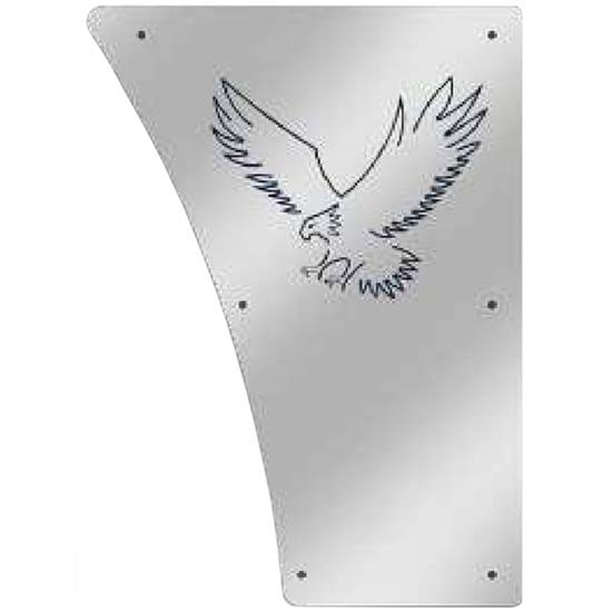 Stainless Steel Lower Hood Panels W/ Eagle Logo For International 9900IX 1999-2011
