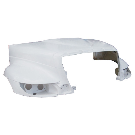 BESTfit Fiberglass Hood Shell W/ Headlight Filler Panels Replaces 3535801C93, 3535801C94 For International DuraStar 4100, 4200, 4300, 4400