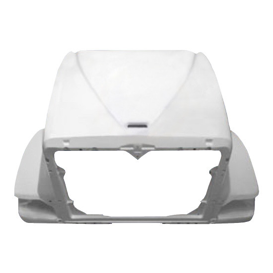 BESTfit Fiberglass Hood Shell Replaces 3862221C94 For International 9900I Curved Glass Without Breather Cutouts