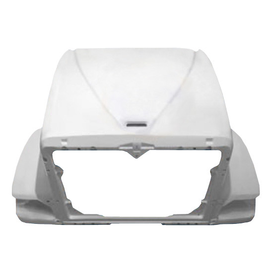 BESTfit Fiberglass Hood Shell Replaces 3862222C93 For International 9900I Curved Glass W/ Breather Cutouts