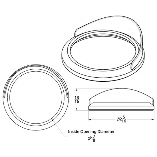 Chrome Small Gauge Bezel W/ Visor For International