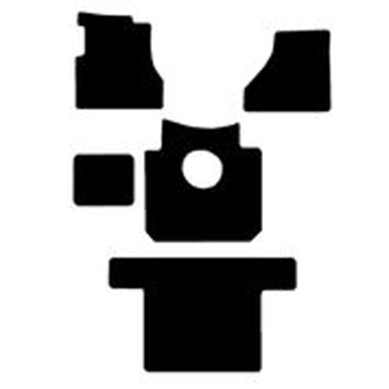 Black Luxury Sport Carpet 5 Piece Front, Middle, Sleeper & Cover Floor Mat Set For International ProStar W/ Manual Transmission & Non Adj. Passenger Seat