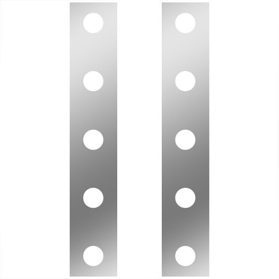 15 Inch Stainless Steel Front Air Cleaner Panels W/ 10 - 2 Inch Light Holes For Peterbilt 367 SBA