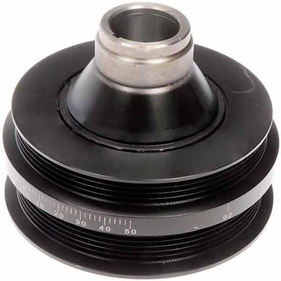 Black Harmonic Balancer Assembly W/O Center Bolt, 36.4 Degree Markings For Isuzu NPR & NPR HD