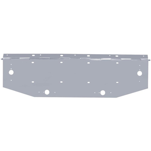 Chrome Double License Plate Holder - Hinged W/ Holes For Running Lights - 36 Inch Wide Chrome Double License Plate Holder - Hinged W/ Holes For Running Lights - 36 Inch Wide