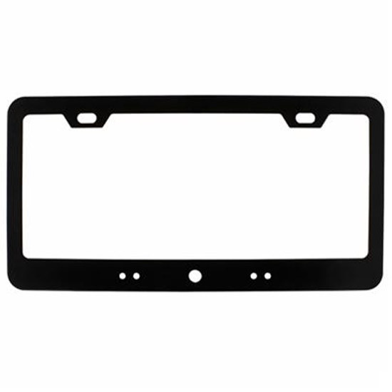 Black License Plate Frame W/ Led Light Bar Cutout