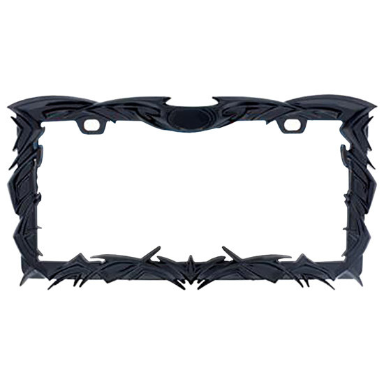 Black Tribal Flame License Plate Frame