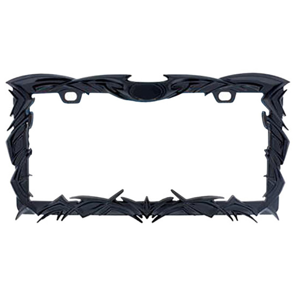 Black Tribal Flame License Plate Frame