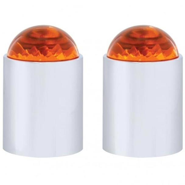 Chrome Bumper Guide Top W/ Amber Dome Lens