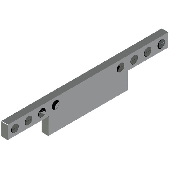 96 Inch 304 Stainless Steel Rear T-Bar W/ 8 - 4 Inch Round Light Holes