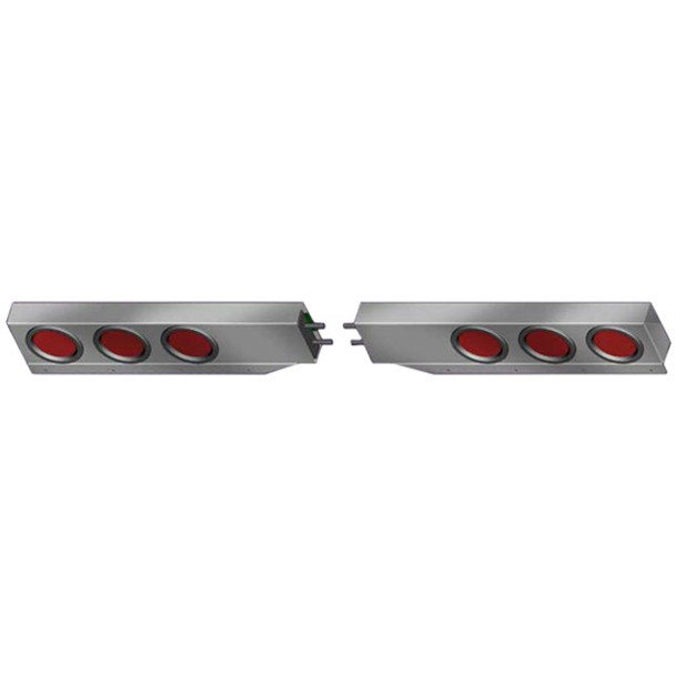 Stainless Steel Rear Light Bars W/ 6 Total 4 Inch Round Red/Red Stop, Tail, Turn LED Lights