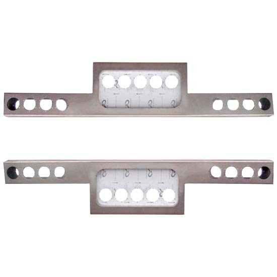 96 Inch Stainless Steel Rear T-Bar Style Light Bar W/ 13 Round 4 Inch Light Holes By 12 Gauge