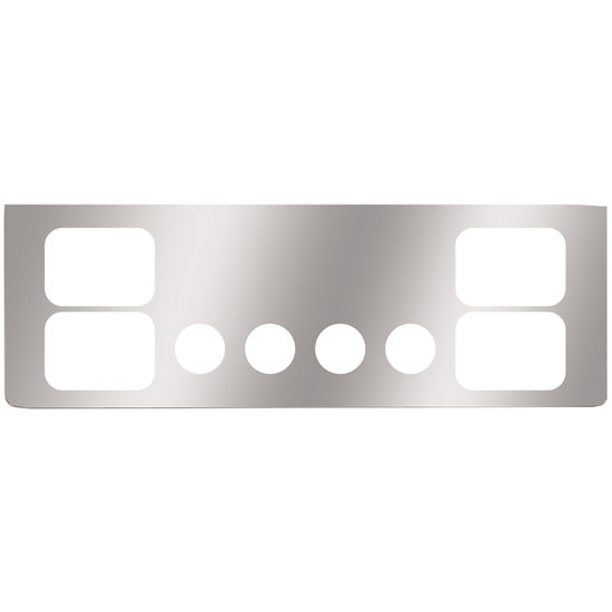 12 Inch Stainless Steel Rear Center Panel W/ 4 Rectangular, 4 - 4 Inch Round Light Holes