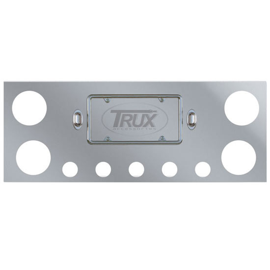 Stainless Steel Standard Rear Center Panel W/ 4 Inch Holes / 2 License LED Holes