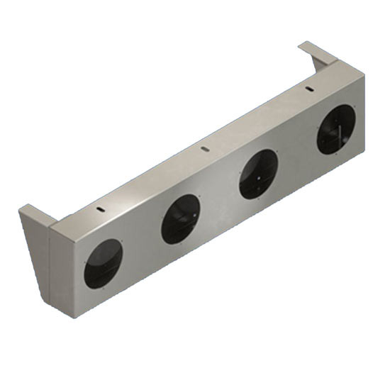 Paintable Stainless Steel Rear Center Panel W/ 4 Inch Round Light Holes