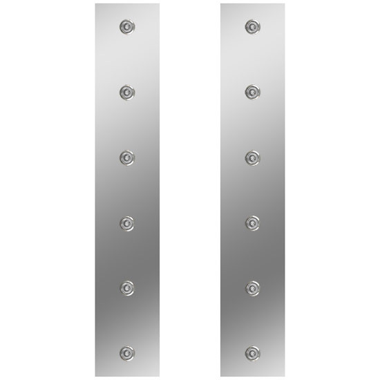 19.5 Inch S.S. Rear Air Cleaner Light Panels W/ 12 Bullseye Red/Clear LEDs For Peterbilt