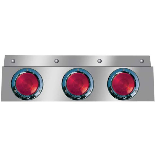 Mud Flap Light Bar W/ 3 - 4 Inch Round Red LED Lights & Bezels Mud Flap Light Bar W/ 3 - 4 Inch Round Red LED Lights & Bezels