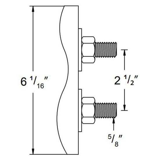 Rear Mud Flap Hangers With 4 Rnd 4 Inch & 1 Super 21 On End Light Holes On Each Bar - Pair