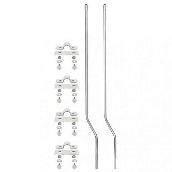 Stainless Steel Bumper Guide Kit W/ Amber Plastic Half Dome Lens