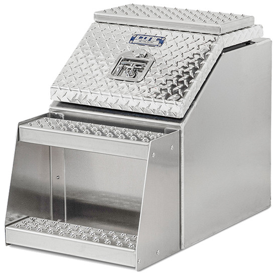 Big Mouth Smooth Aluminum Step Box W/ Diamond Plate Lid- 18 X 24 X Big Mouth Smooth Aluminum Step Box W/ Diamond Plate Lid- 18 X 24 X