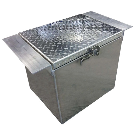 Smooth Aluminum Fairing Tool Box 18 X 20 X 18 Inch With Top Chest Diamond Plate Lid
