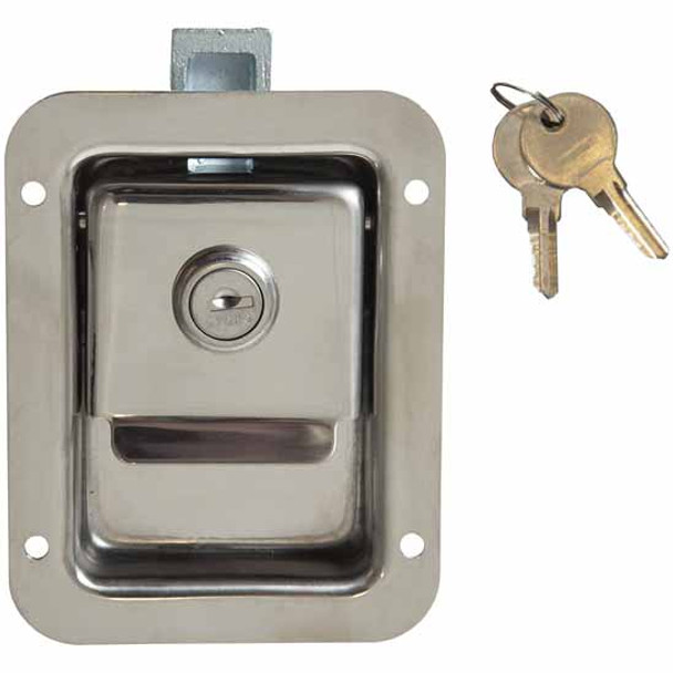 Stainless Steel Junior Single Point Locking Paddle Latch With Thru-Hole Mount Stainless Steel Junior Single Point Locking Paddle Latch With Thru-Hole Mount
