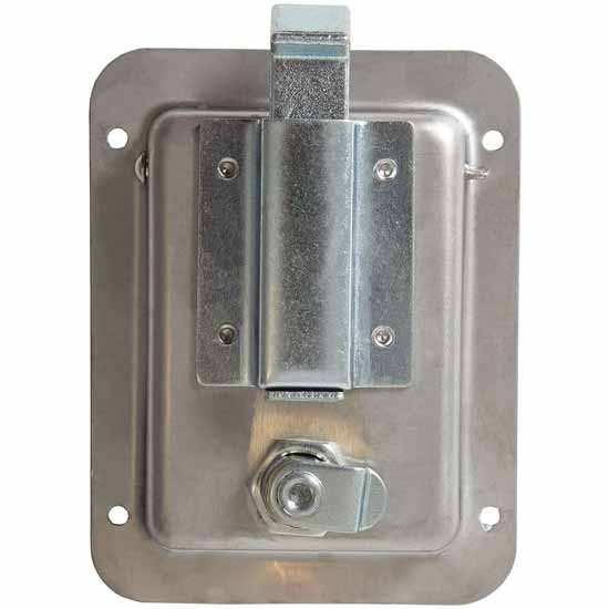 Stainless Steel Single Point Locking Paddle Latch, 3.375 In L X 4.635 In H, W 4 Bolt Holes