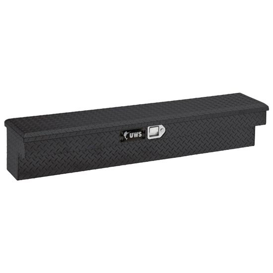 Gloss Black Diamond Plate Aluminum Truck Side Tool Box Mounts On Inside Of Truck Bed Rails- 48 X 12 X 12 Inch