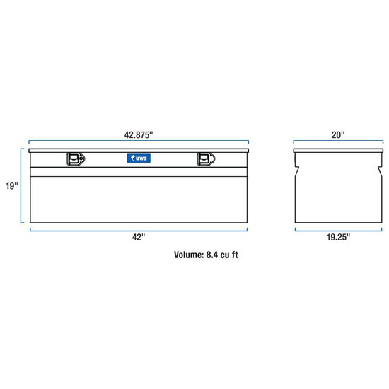 Bright Diamond Plate Aluminum 42 Inch Utility Chest Box For Pickup Trucks