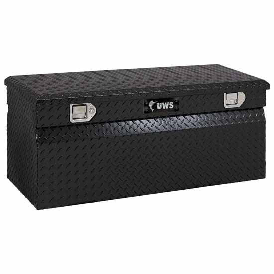 Gloss Black Diamond Plate Aluminum 48 Inch Utility Chest Box For Pickup Trucks