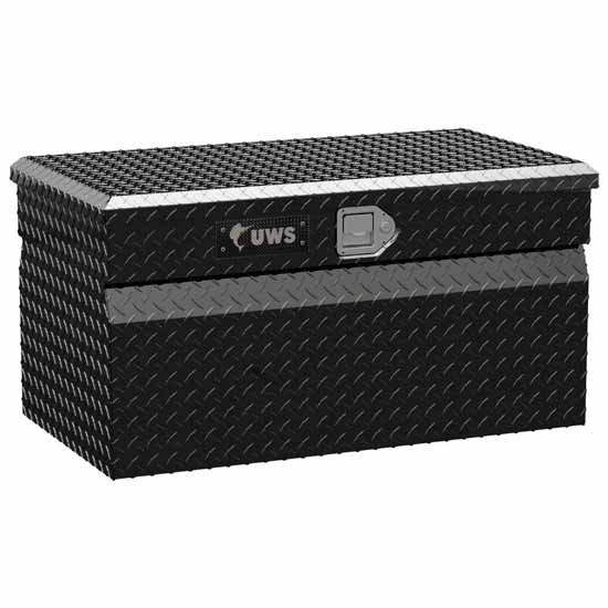 Gloss Black Diamond Plate Aluminum Utility Chest Box- 36 Inch For Pickup Trucks