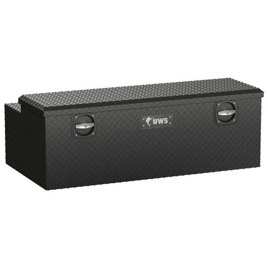 Matte Black Diamond Plate Aluminum Under-Tonneau Chest Box W/ Offset Lid- 16.5 X 48 Inch