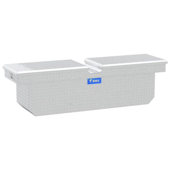 Bright Diamond Plate Aluminum 72 Inch Deep Gullwing Crossover Tool Box W/ Two Single Lids