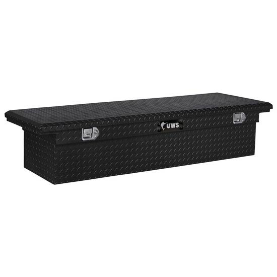 Gloss Black Diamond Plate Aluminum Low Profile Crossover Tool Box
