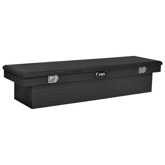 Matte Black Diamond Plate Aluminum Crossover Tool Box- 72 Inch For Pickup Trucks