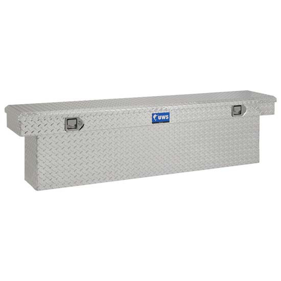 Bright Diamond Plate Aluminum Deep Slim-Line Crossover Tool Box- 69 Inch For Pickup Trucks