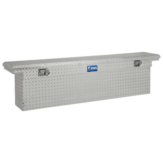 Bright Diamond Plate Aluminum Low Profile Deep Slim-Line Crossover Tool Box- 72 Inch For Pickup Trucks