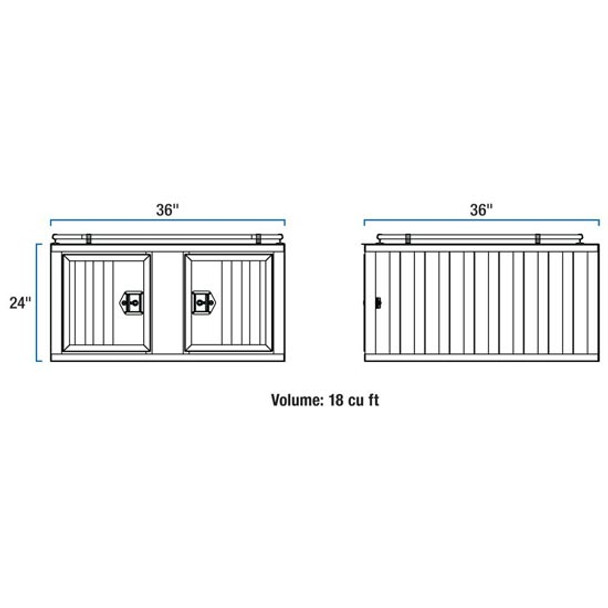 Bright Diamond Plate Aluminum 36 X 36 Inch Single Door Dog Box W/ Open Rungs