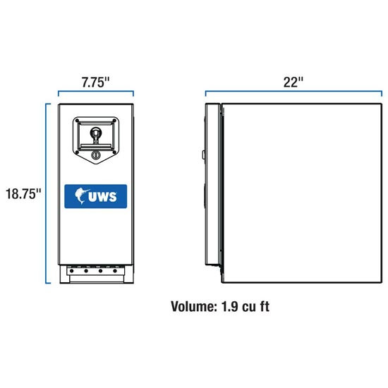 Gloss Black Diamond Plate Aluminum Drawer Truck Tool Box- 22 Inch
