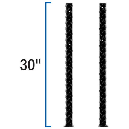 Gloss Black Diamond Plate Aluminum Topside Truck Tool Box Leg- 30 Inch