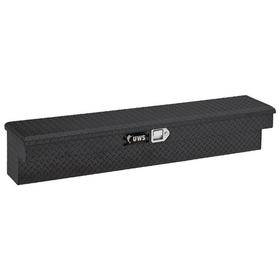 Gloss Black Diamond Plate Aluminum Truck Side Tool Box- 72 Inch