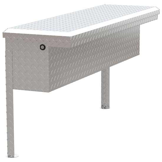 Bright Diamond Plate Aluminum Low Profile Truck Side Tool Box W/ Legs- 48 Inch