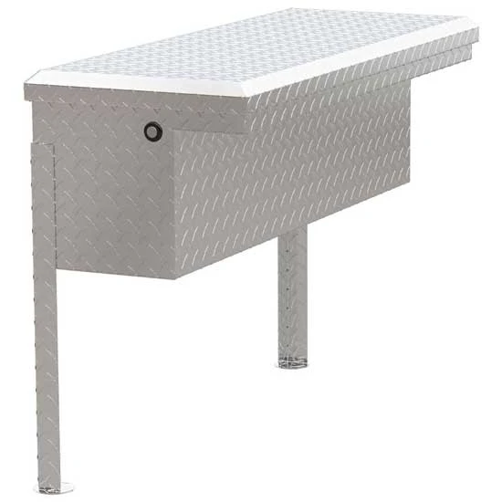 Bright Diamond Plate Aluminum Low Profile Truck Side Tool Box W/ Legs- 36 Inch