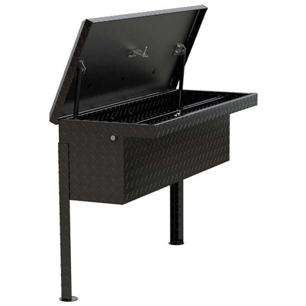 Gloss Black Diamond Plate Aluminum 36 Inch Low Profile Truck Side Tool Box W/ Legs Gloss Black Diamond Plate Aluminum 36 Inch Low Profile Truck Side Tool Box W/ Legs