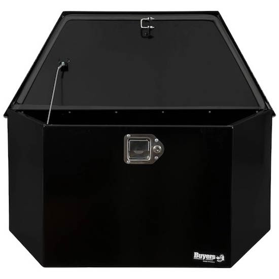 Black Steel Trailer Tongue Truck Tool Box 16.38 X 15 X 35.25/21.25 Inch